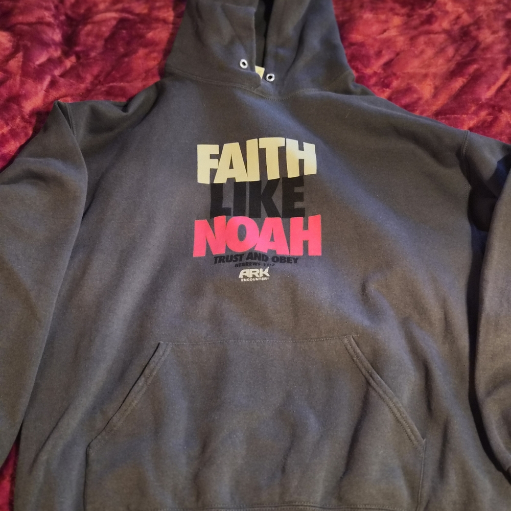 Jerzees Gray Hoodie with Faith Like Noah Print